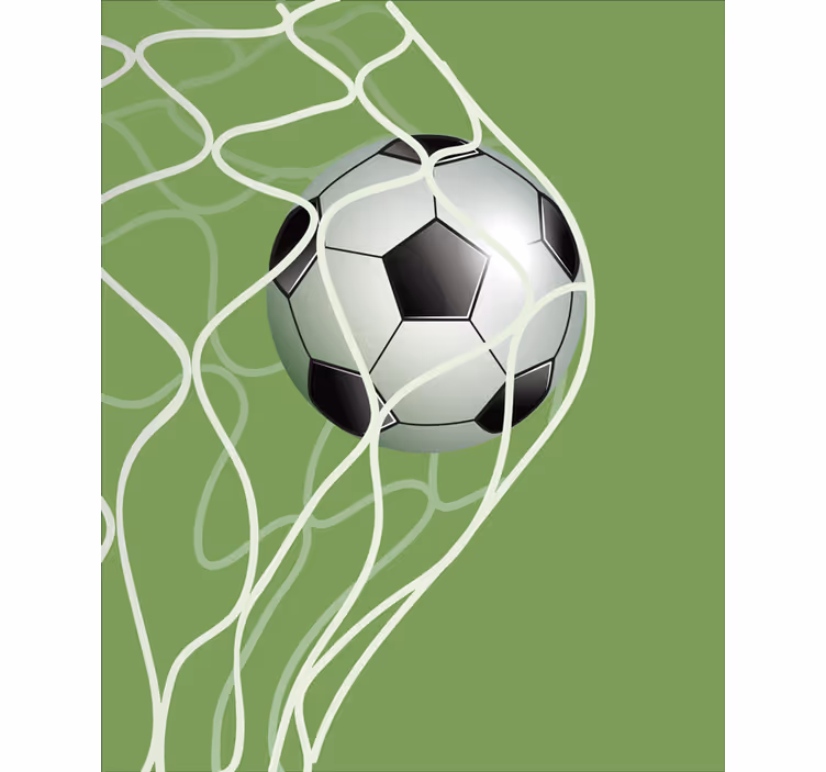 Toile fenêtre football déplacer le ballon dans le but - TenStickers