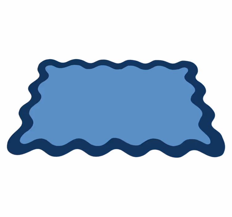 Set de table moderne bordure ondulée bleue - TenStickers