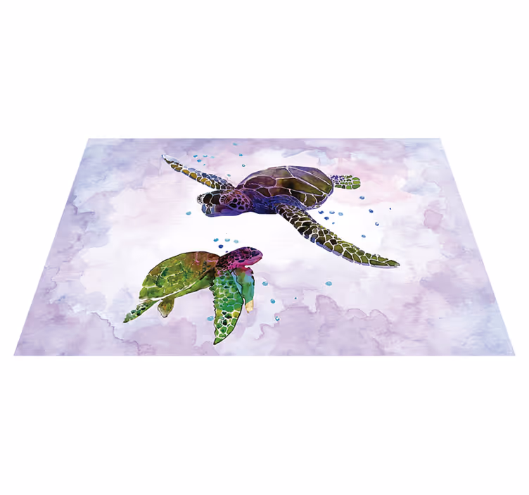 Set de table original illustration de tortue colorée - TenStickers