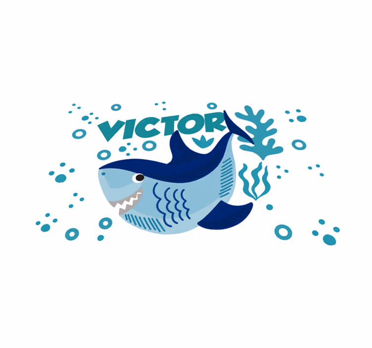 Set de table Requin avec nom  - TenStickers