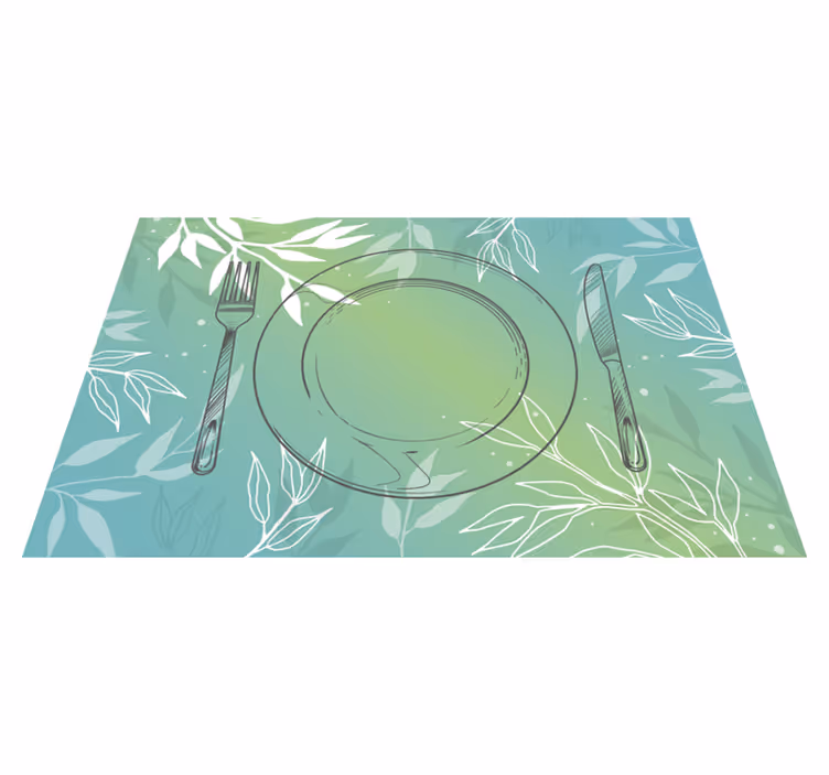 Set de table Assiette couverts effet aquarelle - TenStickers