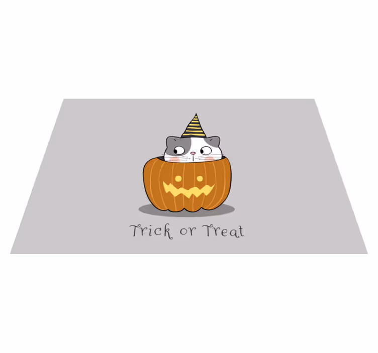 Set de table halloween chat dans une citrouille - TenStickers