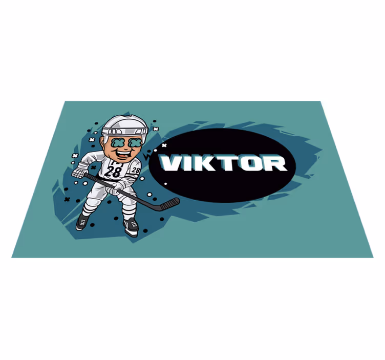 Set de table enfant joueur de hockey dessin animé - TenStickers