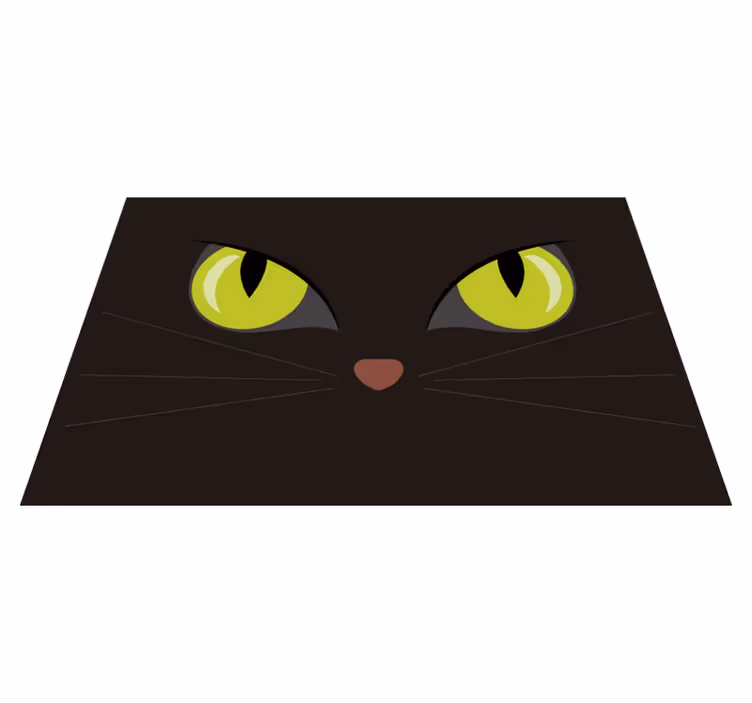 set de table forme rond Effrayant chat noir halloween - TenStickers