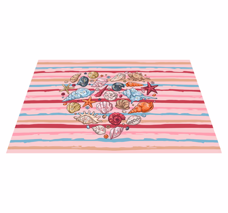 Set de table moderne motif cœurs de coquillages - TenStickers