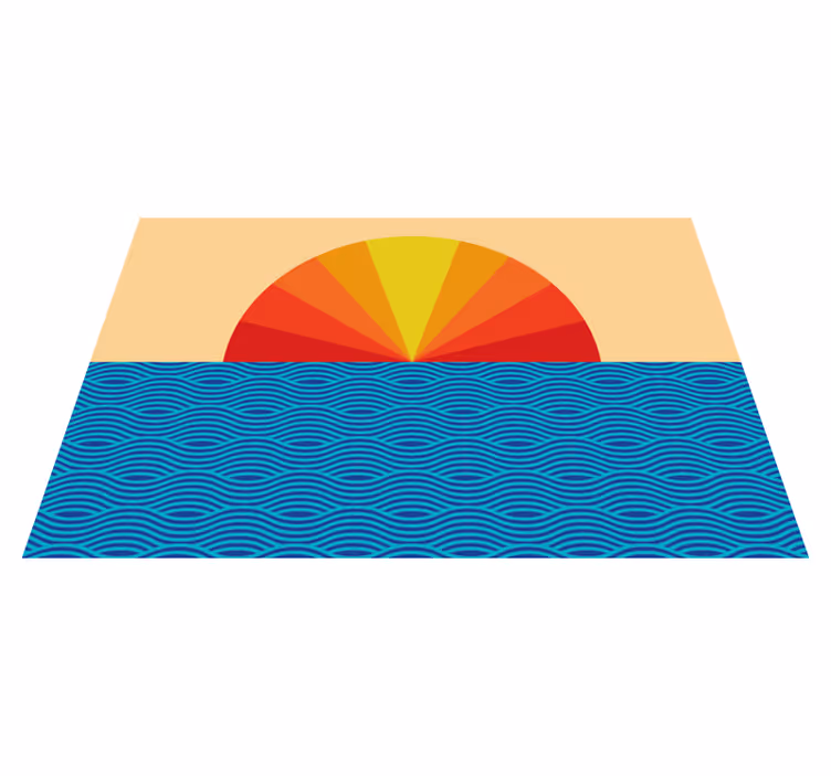 Set de table vagues océaniques au lever du soleil - TenStickers