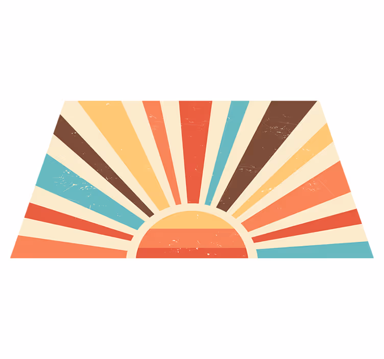 set de table coucher de soleil vintage abstrait - TenStickers