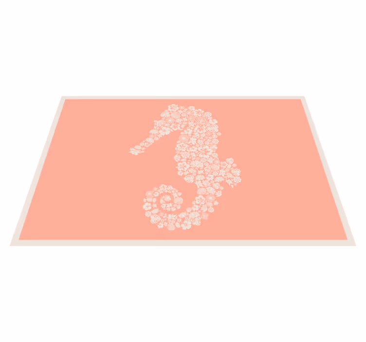 Set de table original forme de hippocampe floral - TenStickers
