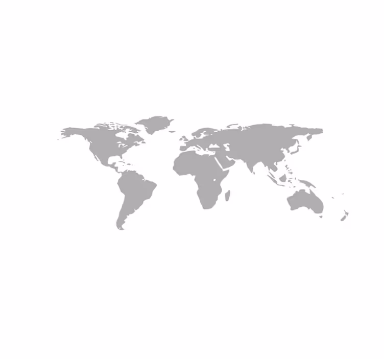 Set de table original Mappemonde gris sur blanc - TenStickers