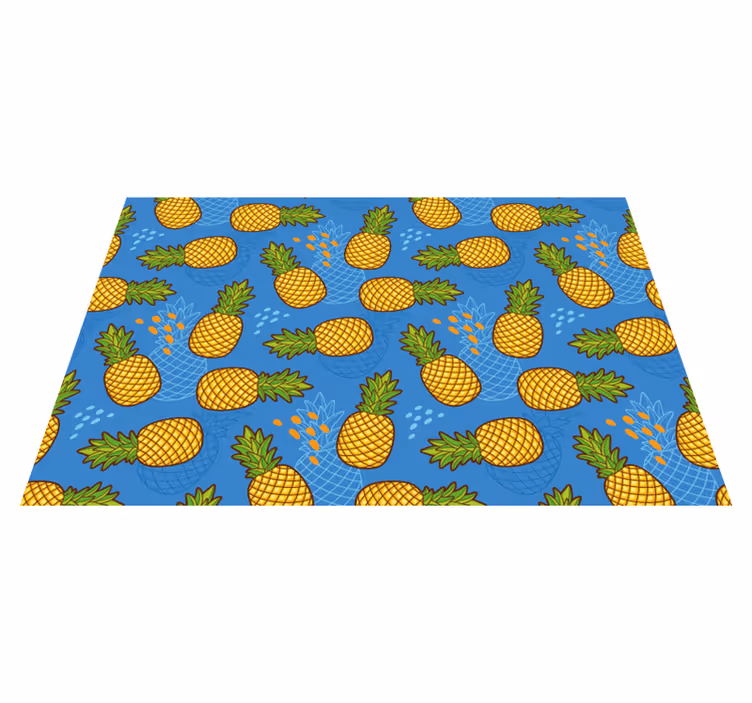 Set de table original Ananas sur fond bleu - TenStickers