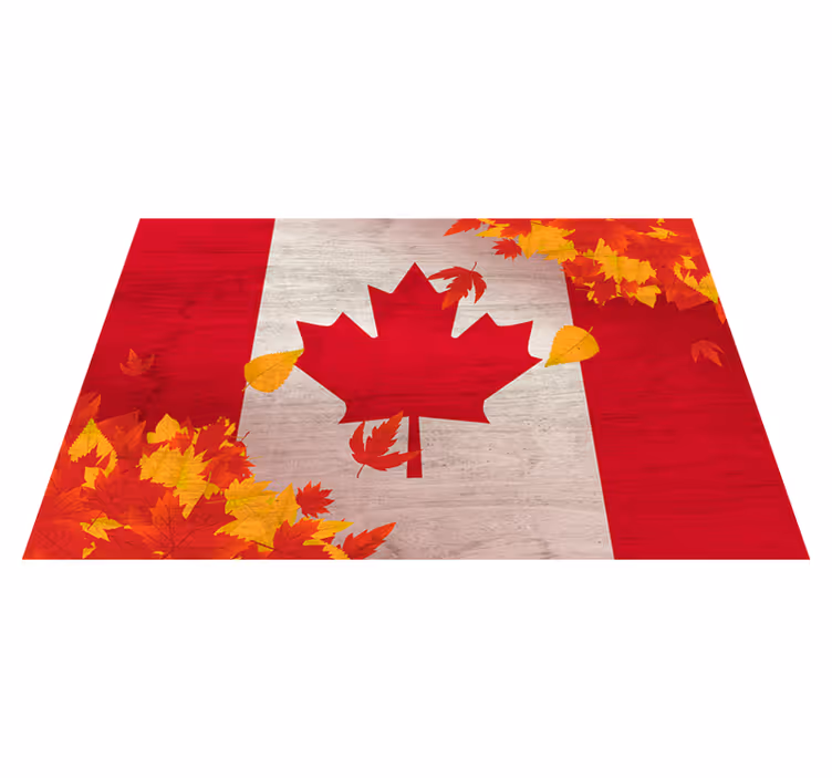 Set de table moderne Bois vintage et feuilles canadiennes - TenStickers