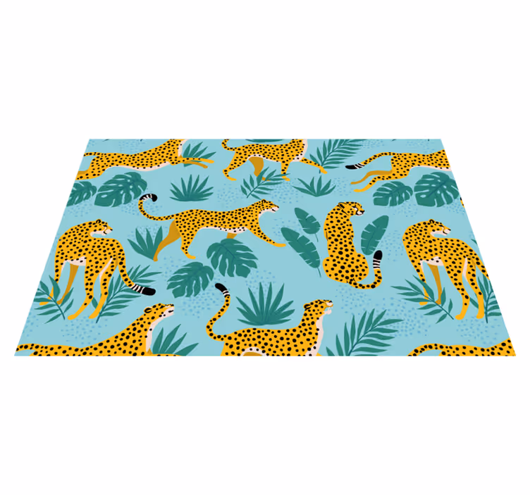Set de table original motifs léopard et feuilles vertes - TenStickers