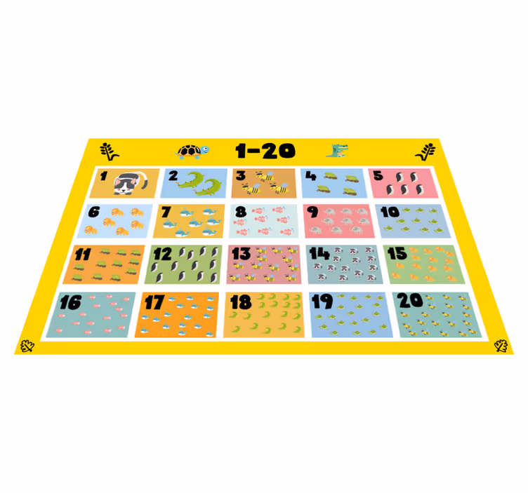 Set de table enfant tableau des nombres coloré - TenStickers