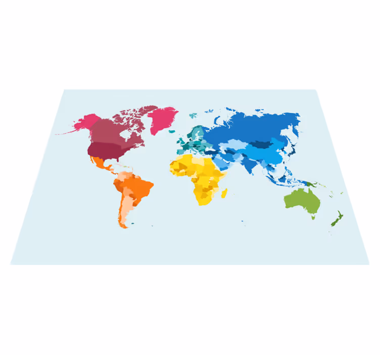 Set de table original carte du monde colorée - TenStickers