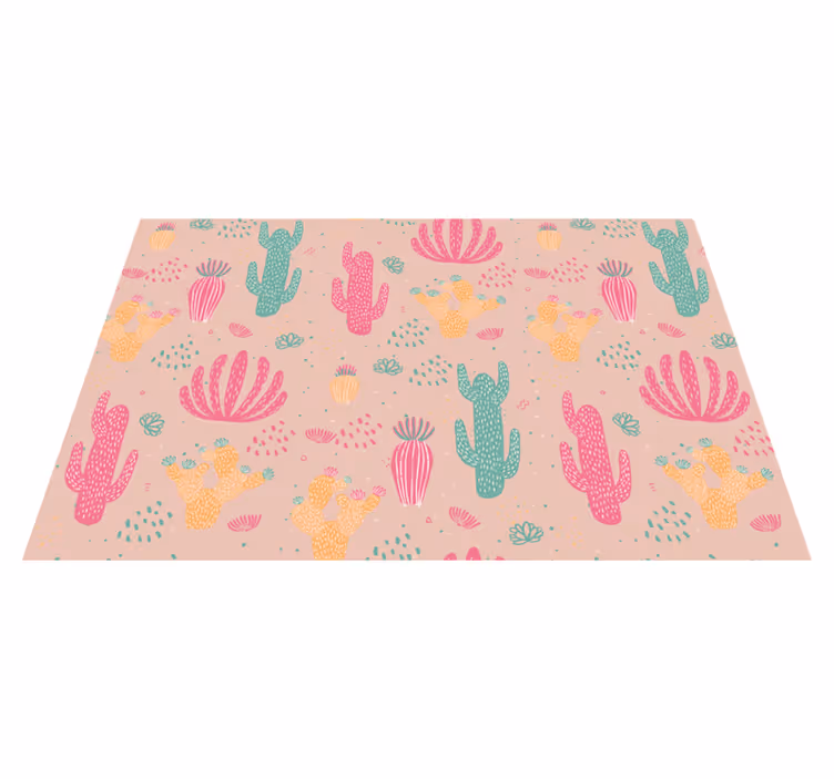Set de table pour restaurant sticker de cactus de couleur rétro - TenStickers