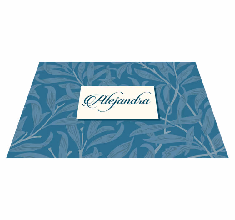 Set de table avec prénom design feuilles élégantes - TenStickers