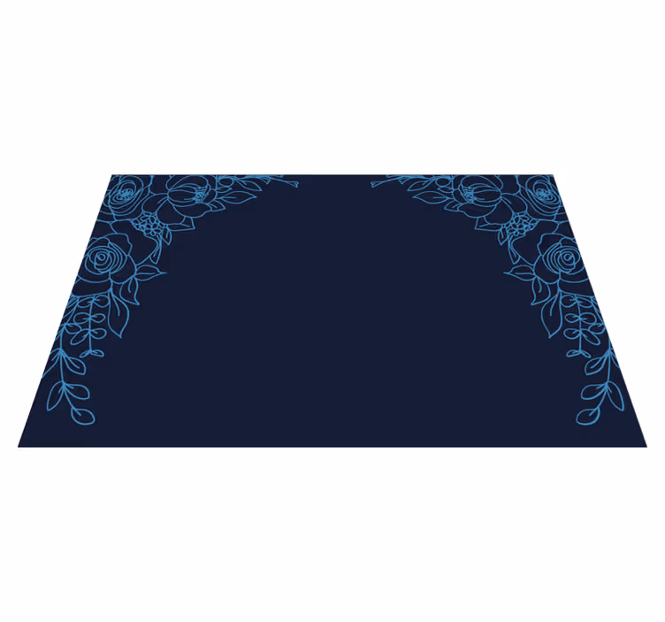 Set de table design elegant Fleurs bleu marine - TenStickers