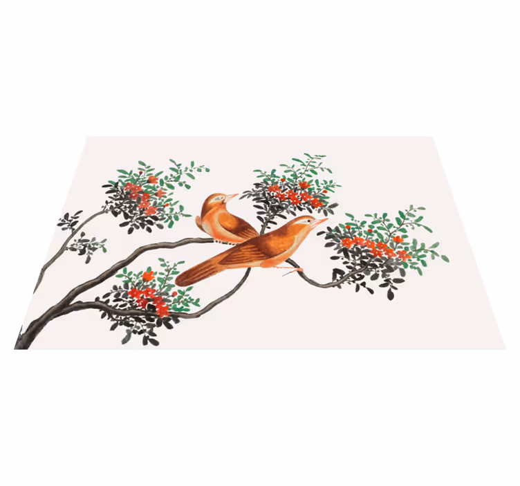 Set de table original oiseaux élégants et baies - TenStickers