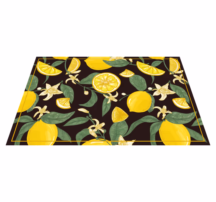 Set de table original motif citron et fleurs - TenStickers