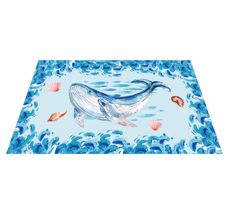 Set de table original Éléments marins baleine - TenStickers