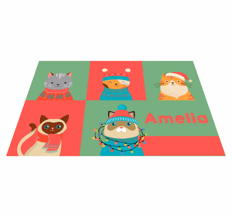 Set de table noel Motifs de chat - TenStickers