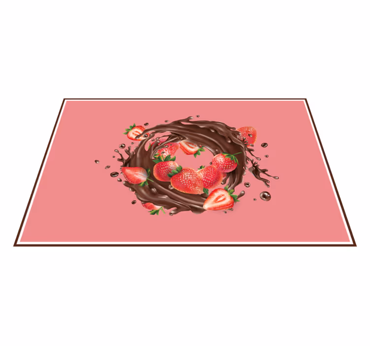 Set de table original fraises enrobées de chocolat - TenStickers