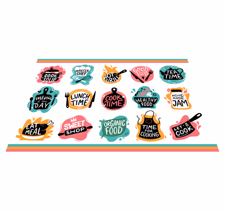Set de table pour maison Logos d'insigne de cuisine de cuisine - TenStickers