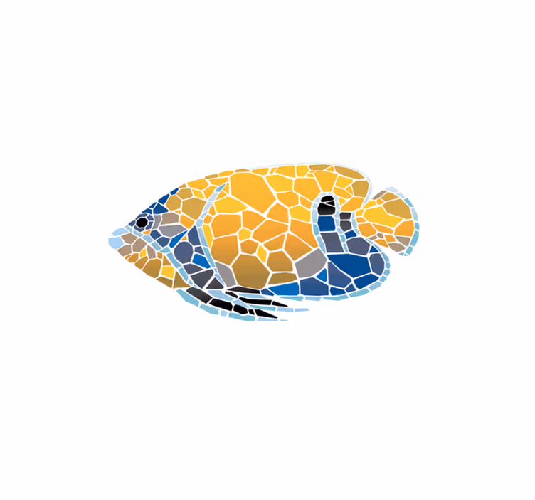 Set de table original illustration de poisson mosaïque - TenStickers
