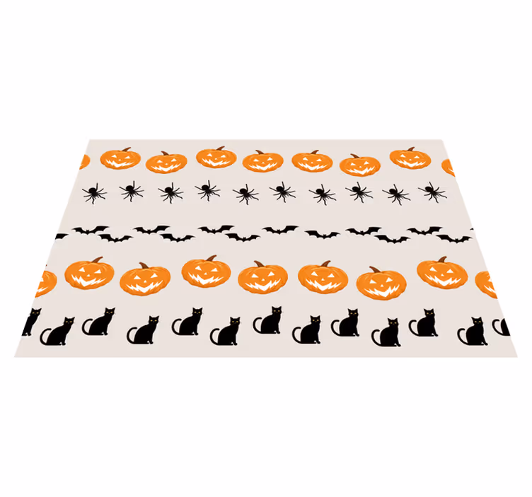 Set de table halloween chat araignée citrouille - TenStickers