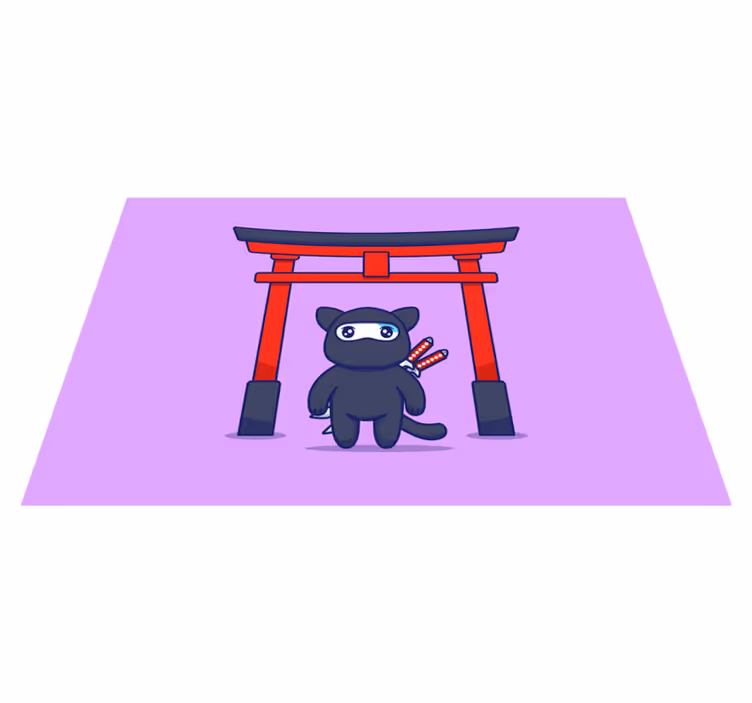 Set de table design enfant Chat ninja - TenStickers
