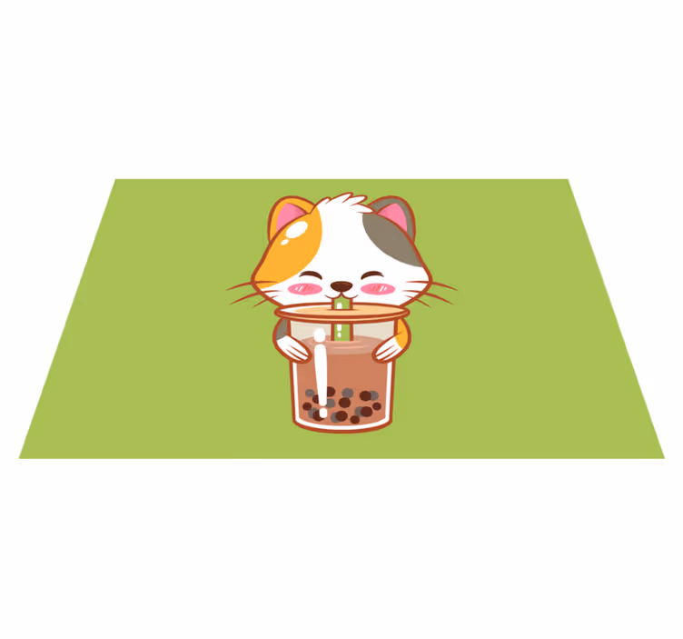 Set de table design enfant Chat buvant du chocolat - TenStickers