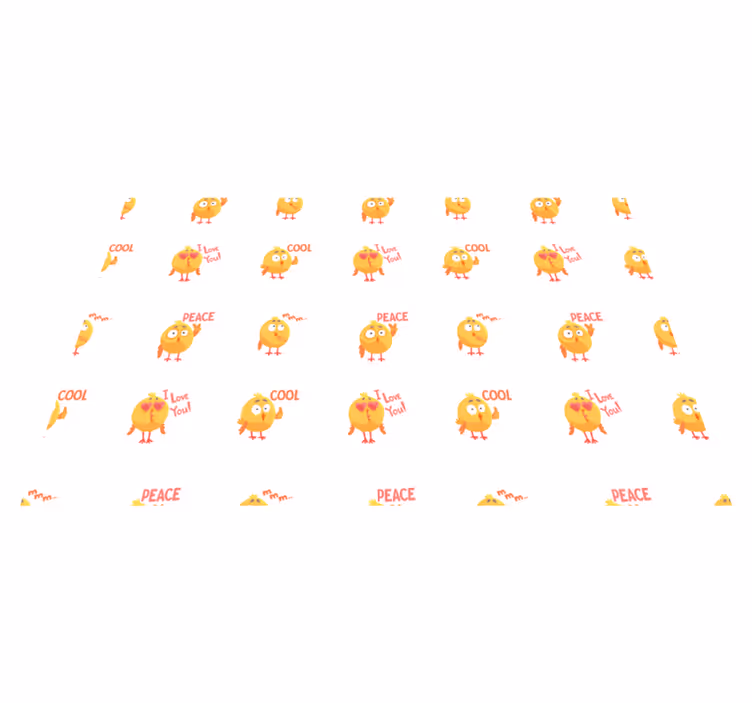 sets de table en sticker de poulet comique de dessin animé - TenStickers