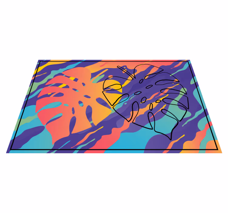 Set de table original Art abstrait de feuille colorée - TenStickers