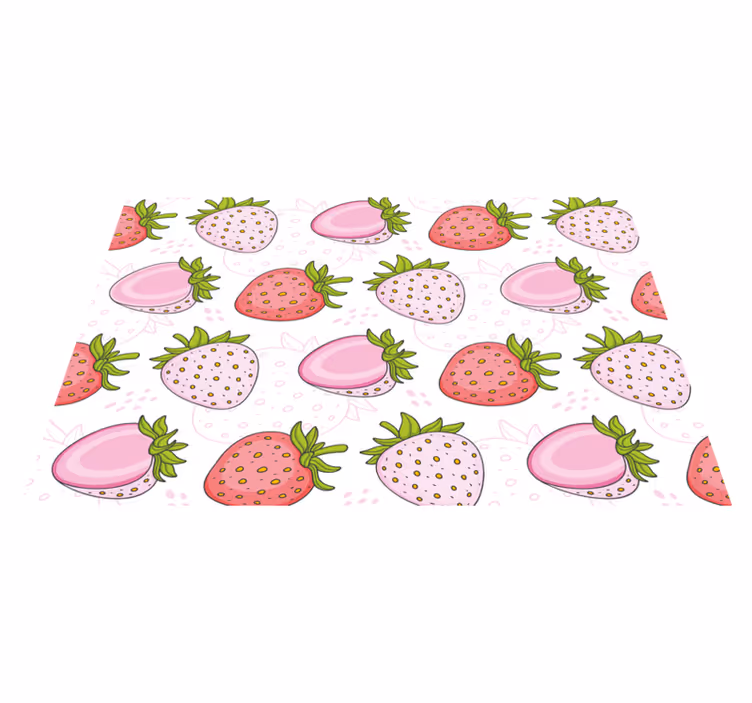 Set de table original motif fraises roses - TenStickers