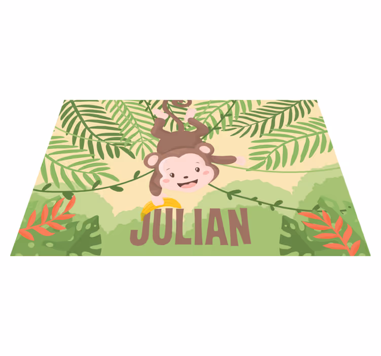 Set de table design nom Petit singe sur branche - TenStickers