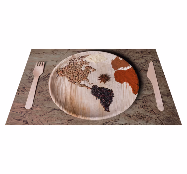 Set de table original ingrédients de la carte du monde - TenStickers