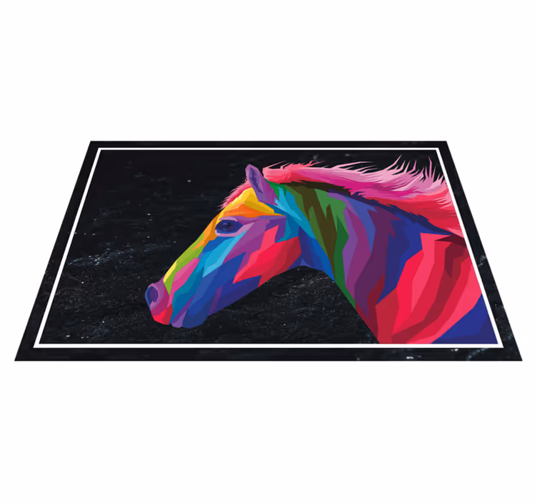 Set de table rectangulaire Cheval coloré abstrait - TenStickers