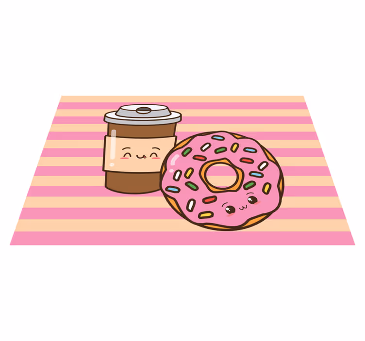 Set de table enfant beignet de café mignon - TenStickers