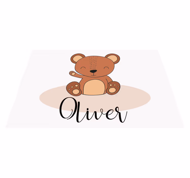 Set de table Ours en peluche mignon avec prénom - TenStickers