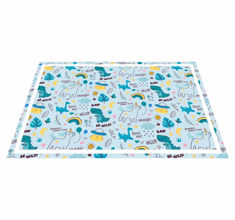 Set de table enfant fantaisie dino colorée - TenStickers