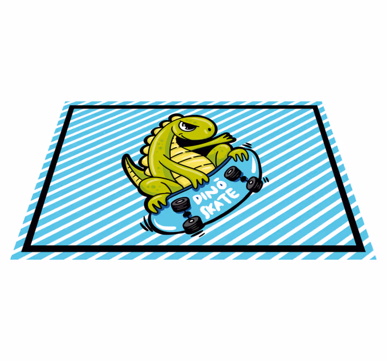 Set de table enfant aventure de dino en skateboard - TenStickers