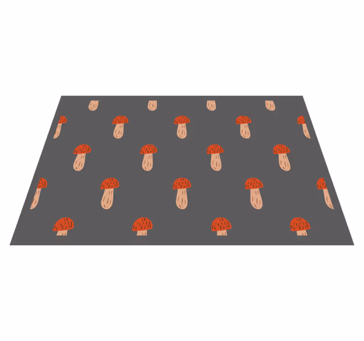 Set de table original Fond gris de champignons classiques - TenStickers