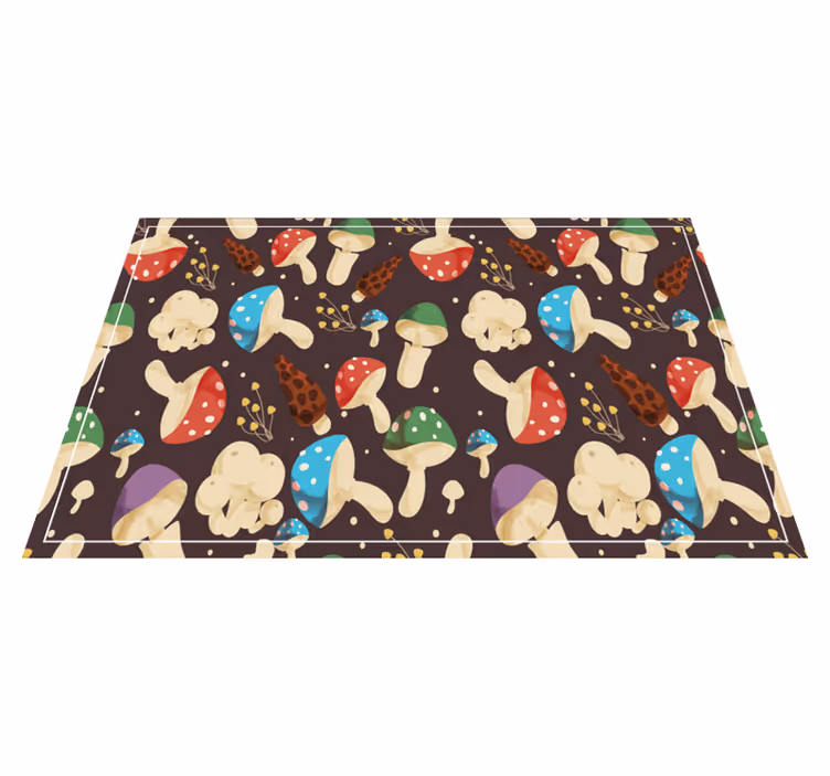 Set de table original sticker de champignons multicolores - TenStickers