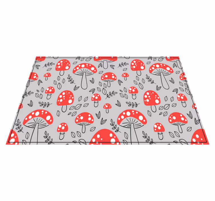 Set de table original Champignons classiques sur fond gris - TenStickers