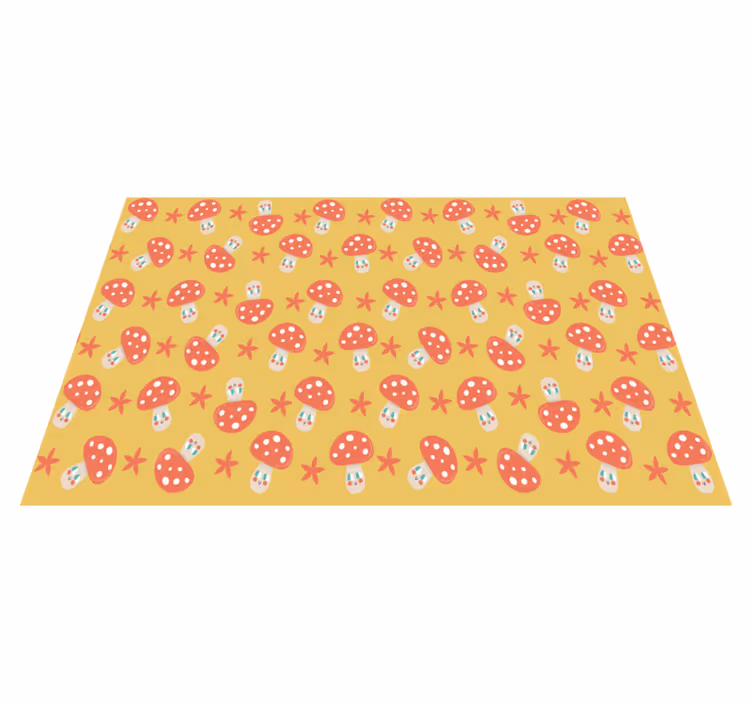 Set de table design enfant Jaune avec sticker champignon - TenStickers