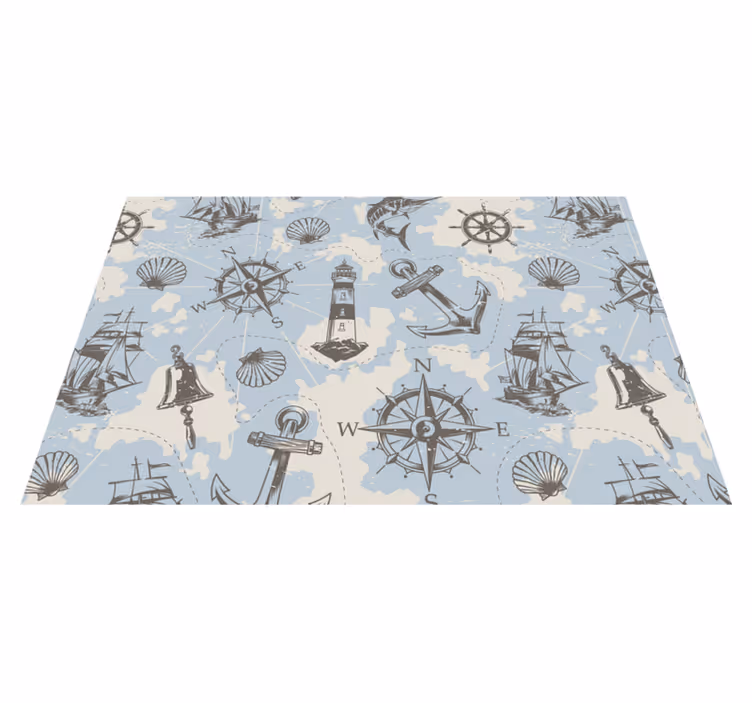 Set de table moderne imprimé thème nautique - TenStickers