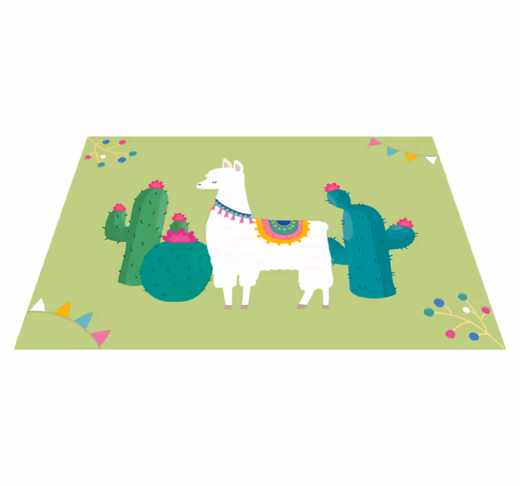 Set de table enfant lama avec des cactus - TenStickers