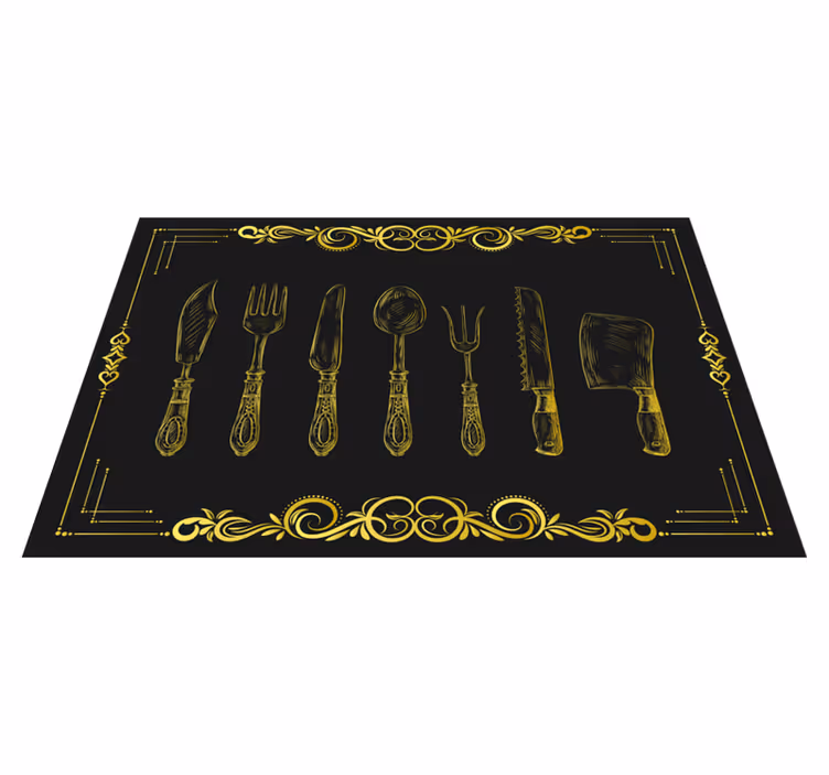 Set de table moderne Ustensiles dorés vintage - TenStickers