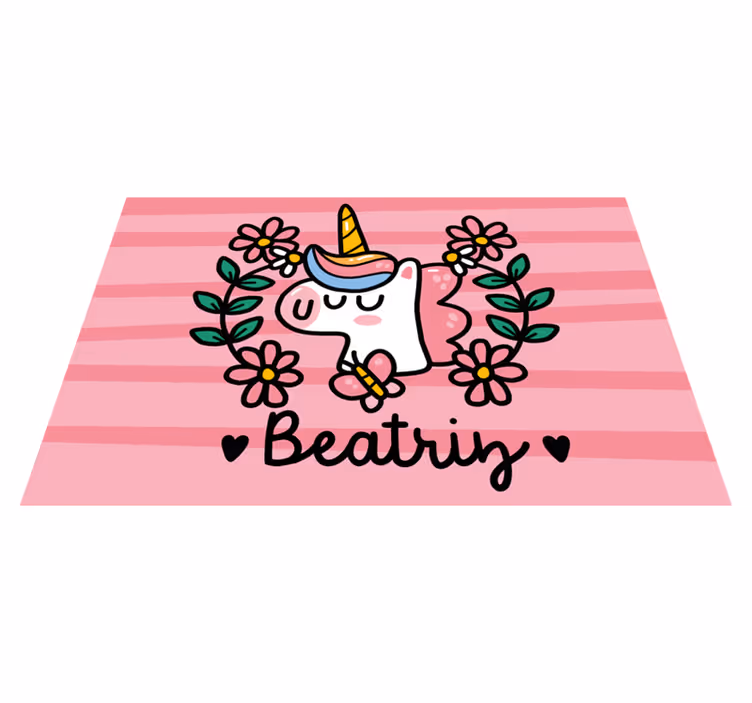 Set de table enfant licorne fantaisie avec fleurs - TenStickers