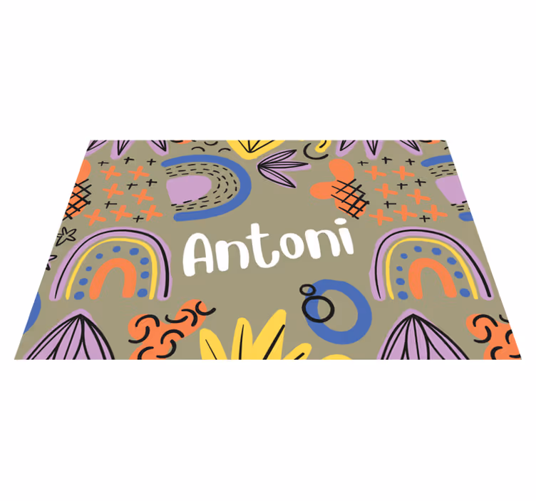 Set de table avec prénom design coloré - TenStickers